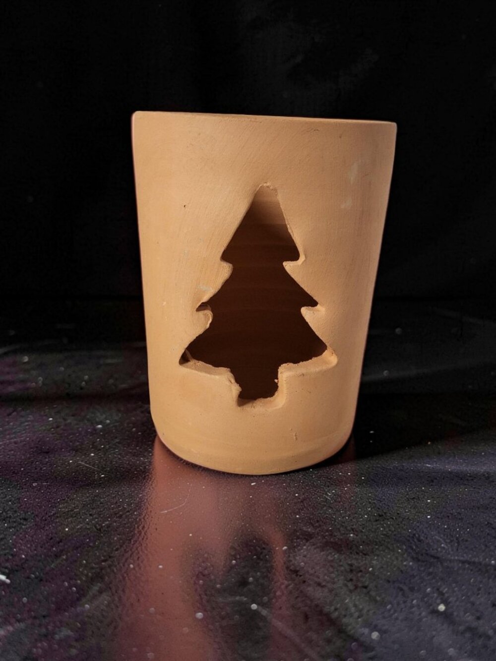 Vintage Craven Pottery Georgia Red Clay Luminary Christmas Tree Holiday Decor